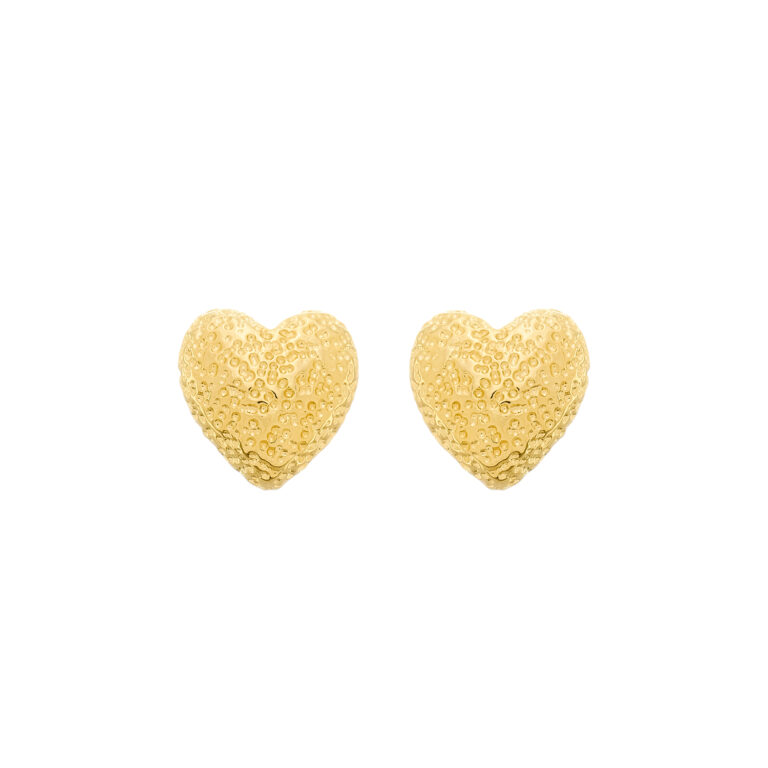 Brinco Dourado de Coração Irregular