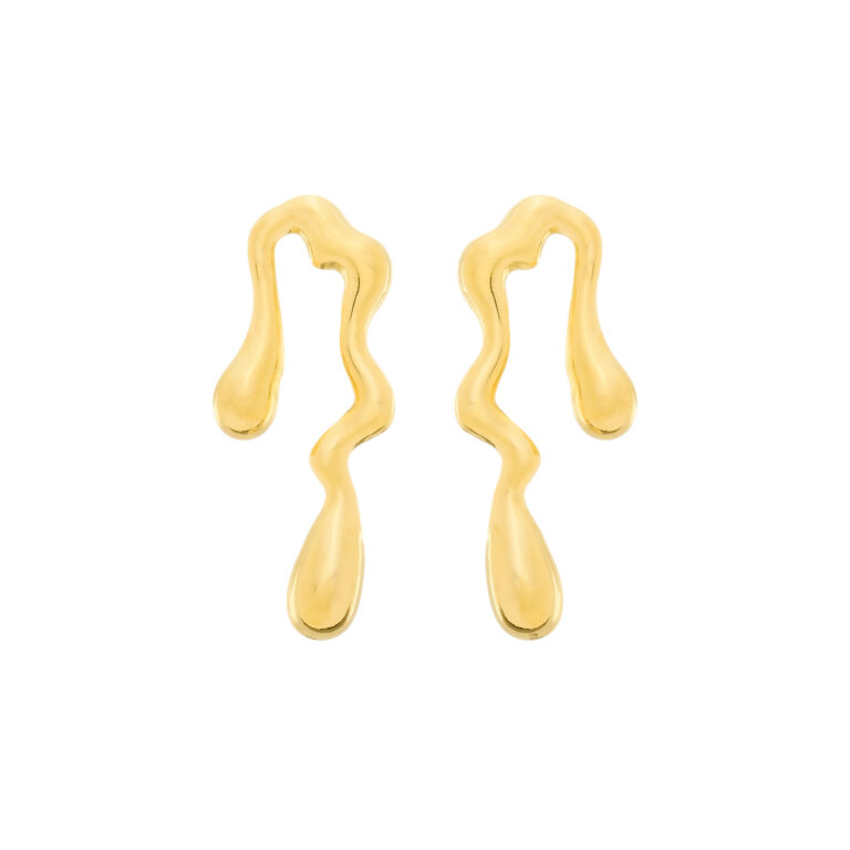 Brinco Dourado Orgânico de Gota
