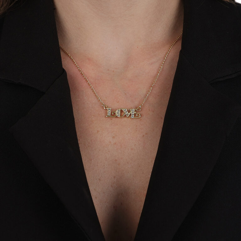 Colar Dourado Love com Zircônia - Imagem 2