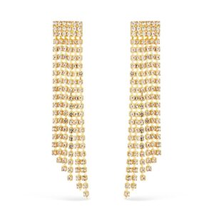Brinco Dourado de Luxo com 123 Pedras de Strass