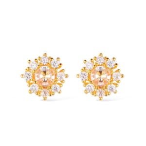 Brinco Dourado Glamour Pedras de Zircônia