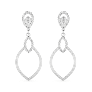 Brinco Prateado Luxo Gota de Gala