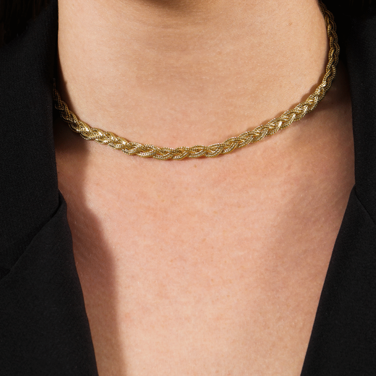 Colar Dourado Chocker Trançada - Imagem 2