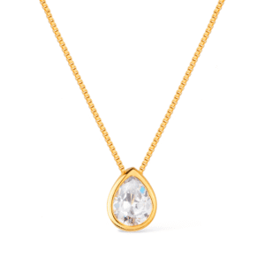 Colar Dourado de Gota em Zircônia