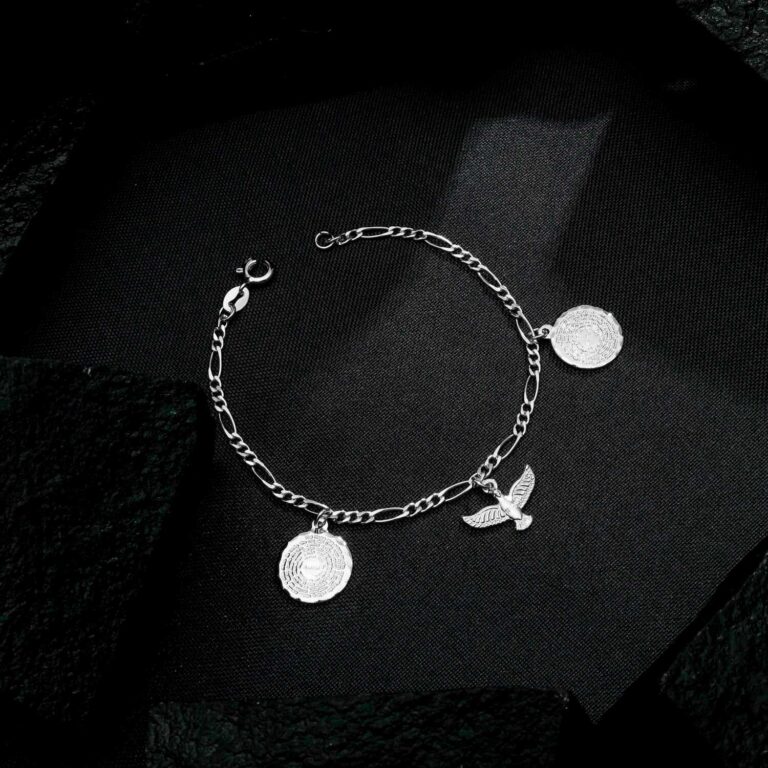 Pulseira Prateada Religiosa Pai Nosso e Espírito Santo - Imagem 3