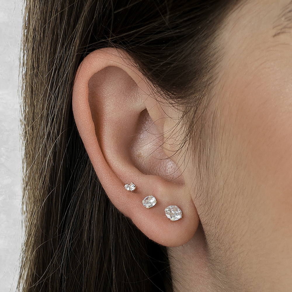 Trio de Ponto de Luz Redondo em Prata 925 - Imagem 2