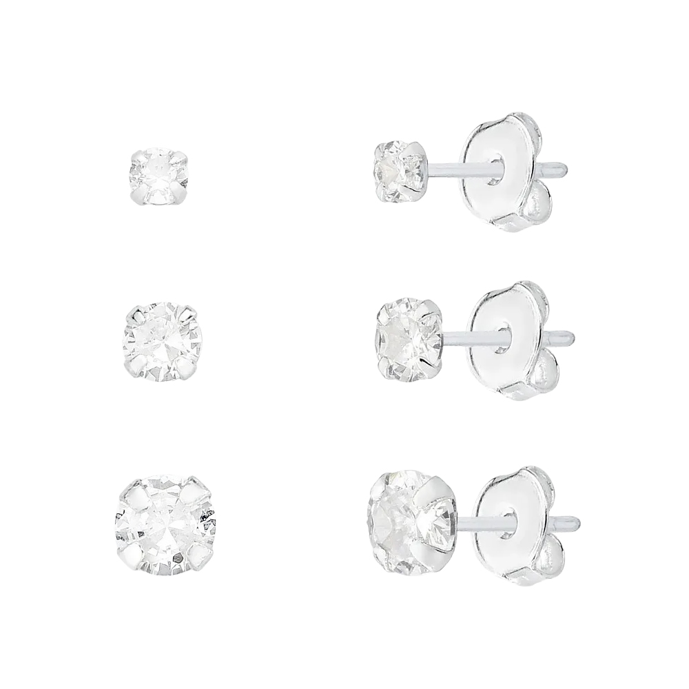 Trio de Ponto de Luz Redondo em Prata 925